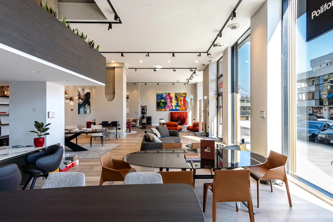 Atrium Showroom — wide view with curated furniture